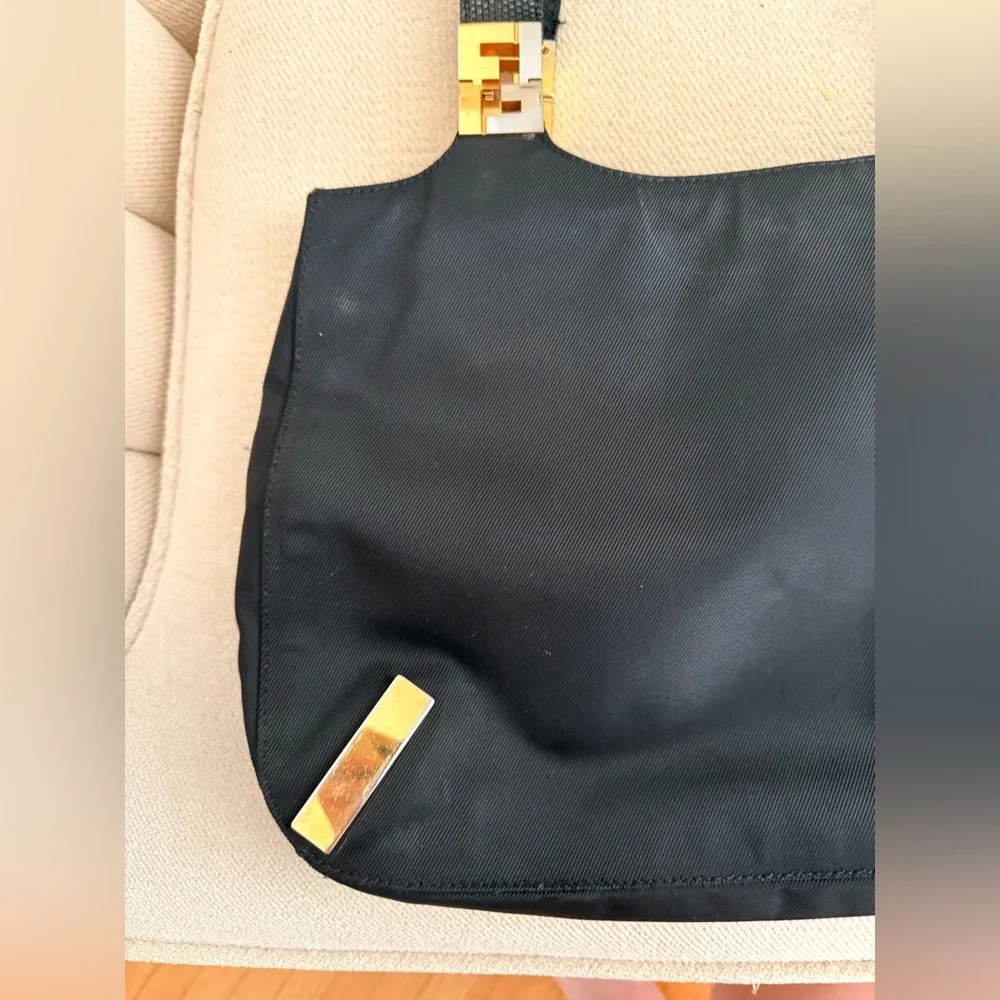 Fendi Vintage Lizard-Trimmed Shoulder Bag - Picture 11 of 13